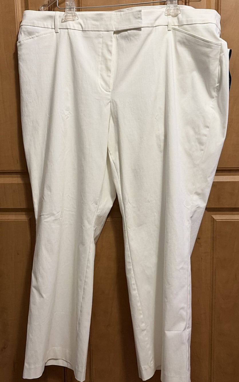 FASHION BUG BOOTCUT Womens Petite Pants White NWT Sz- 24WP Secret Slimmer